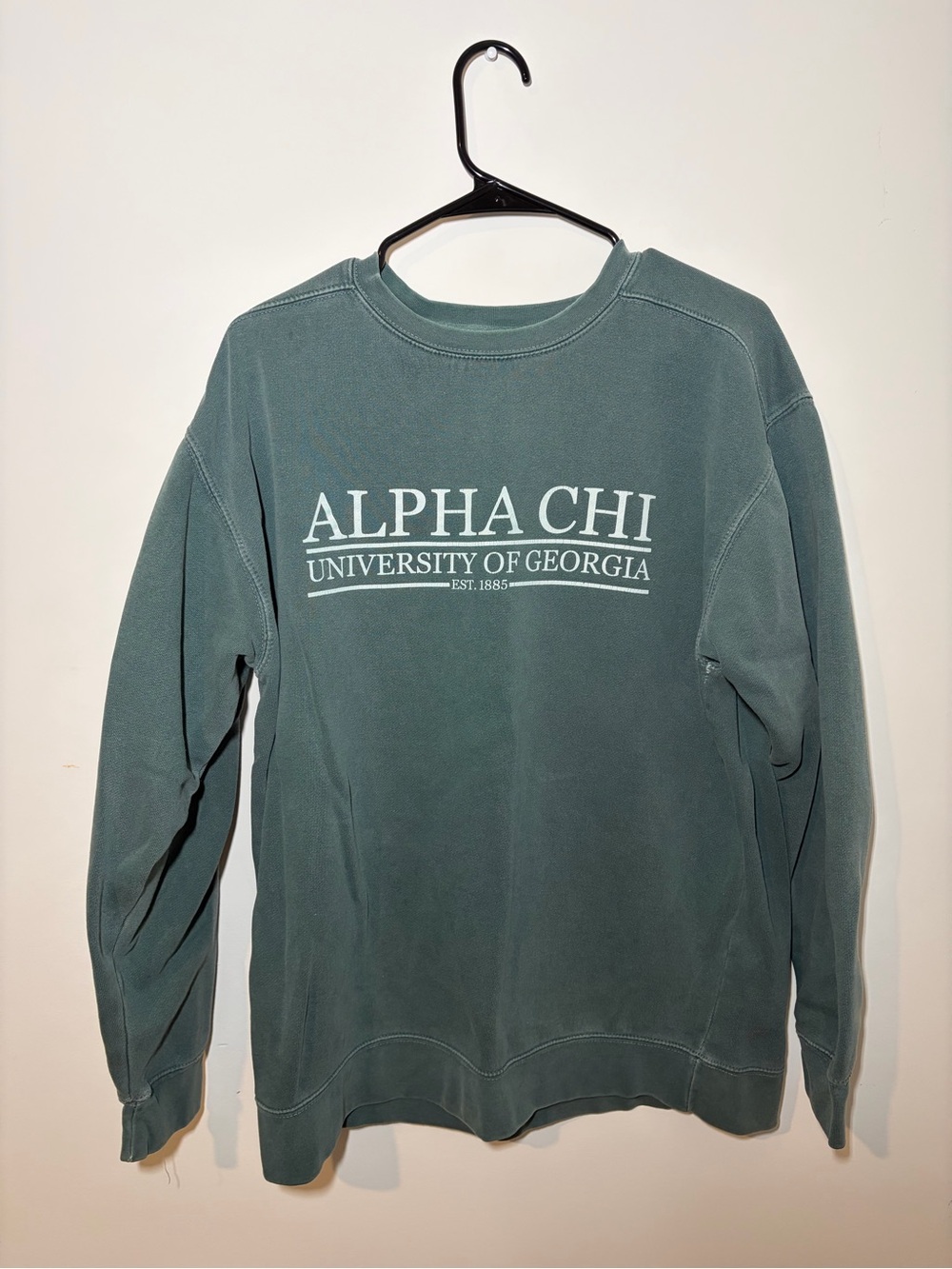 Comfort Colors Alpha Chi University of Georgia Crewneck in Teal Green
